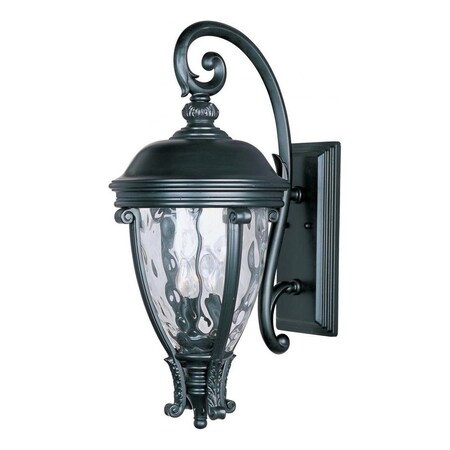 Maxim Three Light Black Water Glass Glass Wall Lantern 41426WGBK